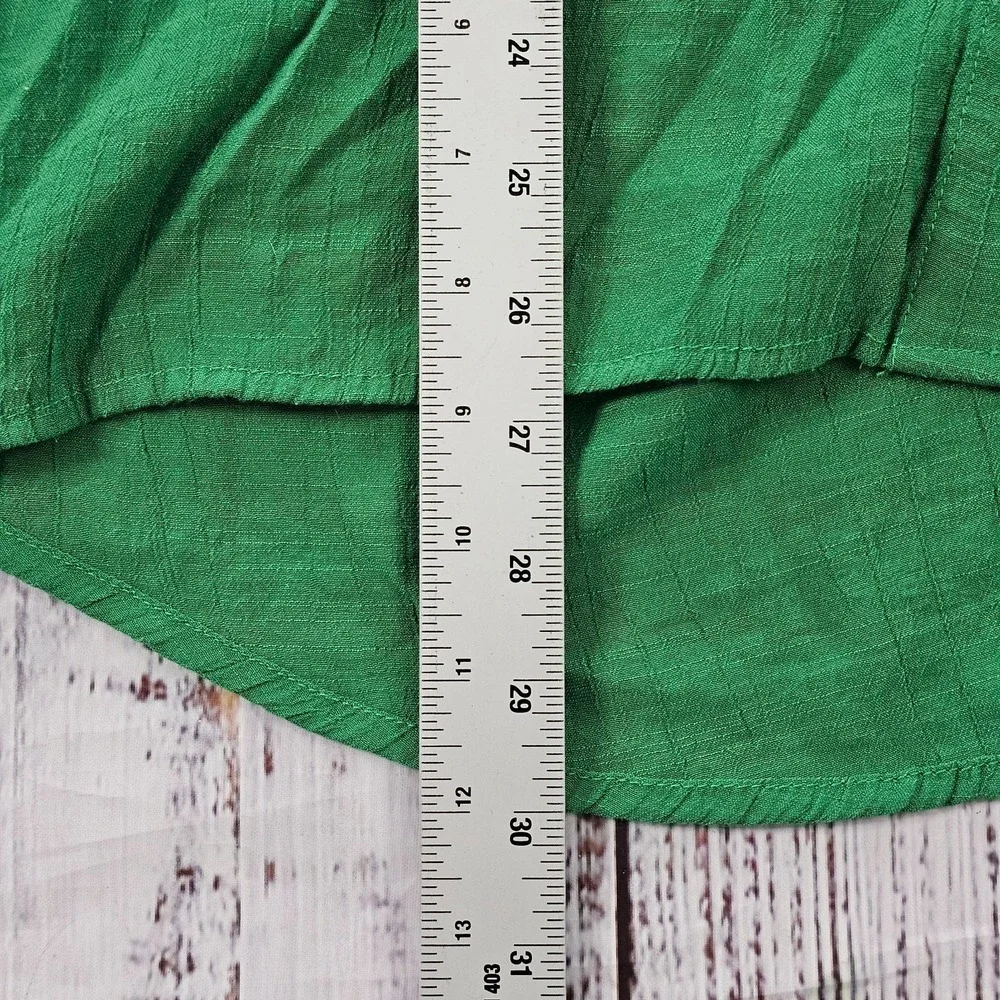 Melissa Paige Green Button Front Boyfriend Shirt Blouse Large Spring Minimalist - Picture 5 of 8